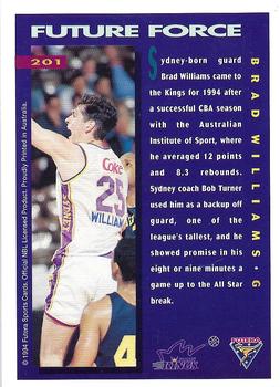 1994 Futera Australian NBL #201 Brad Williams Back