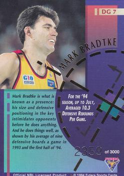 1994 Futera Australian NBL - Defensive Giants #DG7 Mark Bradtke Back