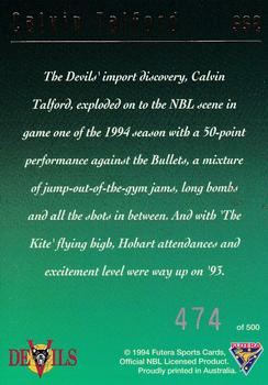1994 Futera Australian NBL - Signature Series #SS2 Calvin Talford Back