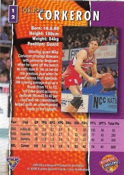 1995 Futera Australian NBL #12 Michael Corkeron Back