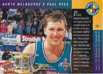 1995 Futera Australian NBL #95 Paul Rees Back