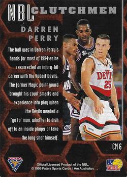 1995 Futera Australian NBL - Clutchmen #CM6 Darren Perry Back