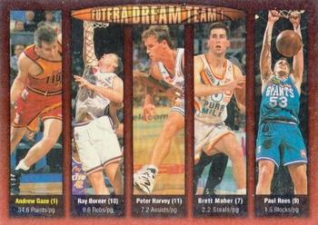 1996 Futera NBL - Futera Dream Team #1 Andrew Gaze / Ray Borner / Peter Harvey / Brett Maher / Paul Rees Front