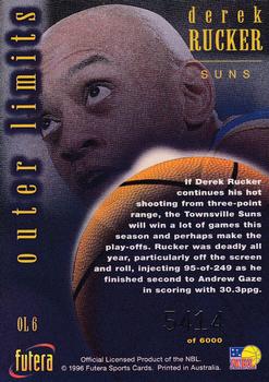 1996 Futera NBL - Outer Limits #OL6 Derek Rucker Back