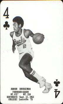 1976-77 Milwaukee Bucks Playing Cards #4♣ Junior Bridgeman Front