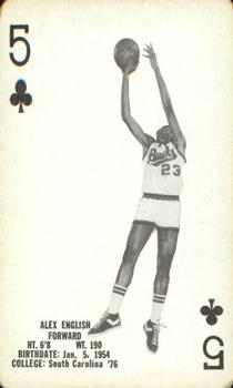 1976-77 Milwaukee Bucks Playing Cards #5♣ Alex English Front