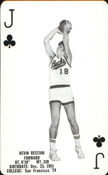 1976-77 Milwaukee Bucks Playing Cards #J♣ Kevin Restani Front