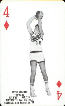 1976-77 Milwaukee Bucks Playing Cards #4♦ Kevin Restani Front