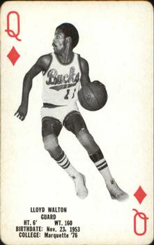 1976-77 Milwaukee Bucks Playing Cards #Q♦ Lloyd Walton Front