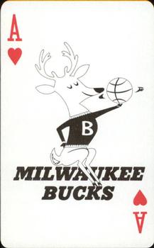 1976-77 Milwaukee Bucks Playing Cards #A♥ Bucks Logo Front