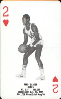 1976-77 Milwaukee Bucks Playing Cards #2♥ Fred Carter Front