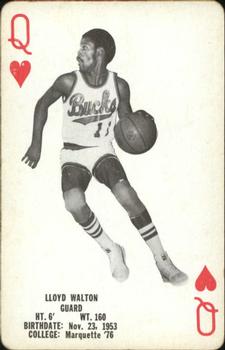 1976-77 Milwaukee Bucks Playing Cards #Q♥ Lloyd Walton Front