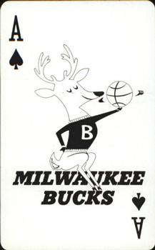 1976-77 Milwaukee Bucks Playing Cards #A♠ Bucks Logo Front