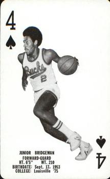 1976-77 Milwaukee Bucks Playing Cards #4♠ Junior Bridgeman Front