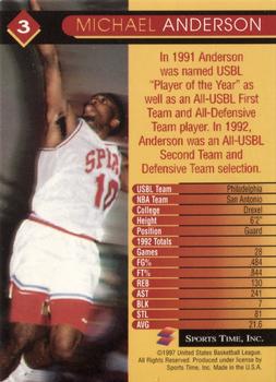 1997 Sports Time USBL #3 Michael Anderson Back