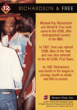 1997 Sports Time USBL #12 Michael Ray Richardson / World B. Free Back