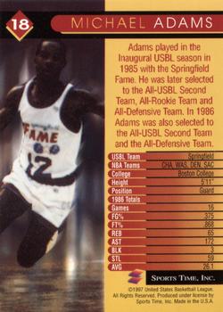 1997 Sports Time USBL #18 Michael Adams Back