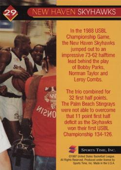 1997 Sports Time USBL #29 New Haven Skyhawks Back