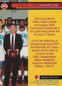 1997 Sports Time USBL #30 Miami Tropics Back