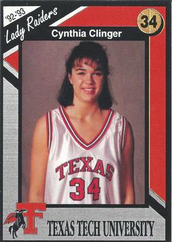 1992-93 Texas Tech Lady Raiders #NNO Cynthia Clinger Front