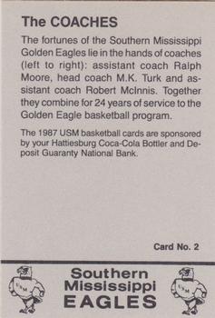 1987-88 Southern Mississippi Golden Eagles #2 The Coaches Back