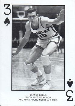 1985-86 Bradley Braves Playing Cards #3♠ Barney Cable Front