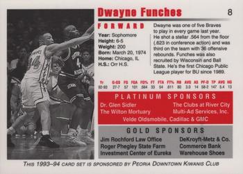 1993-94 Bradley Braves #8 Dwayne Funches Back