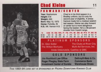 1993-94 Bradley Braves #11 Chad Kleine Back