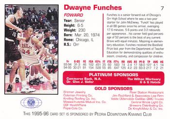 1995-96 Bradley Braves #7 Dwayne Funches Back