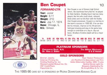 1995-96 Bradley Braves #10 Ben Coupet Back