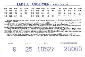 1987-88 BYU Cougars #6 Ladell Andersen Back