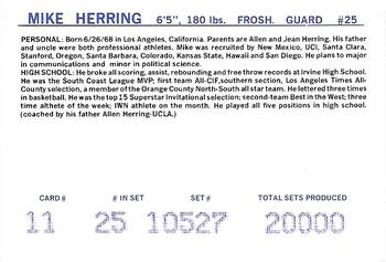 1987-88 BYU Cougars #11 Mike Herring Back