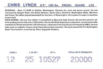 1987-88 BYU Cougars #12 Chris Lynch Back