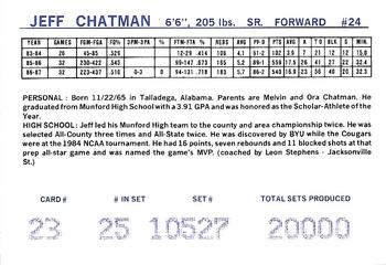 1987-88 BYU Cougars #23 Jeff Chatman Back