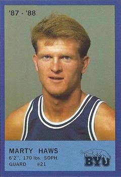 1987-88 BYU Cougars #24 Marty Haws Front