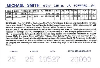1987-88 BYU Cougars #25 Michael Smith Back