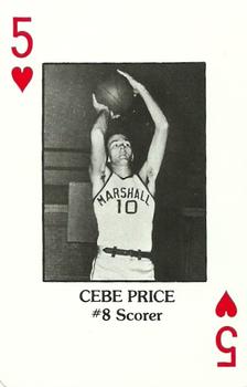 1984 Marshall Thundering Herd All Time Greats Playing Cards #5♥ Cebe Price Front
