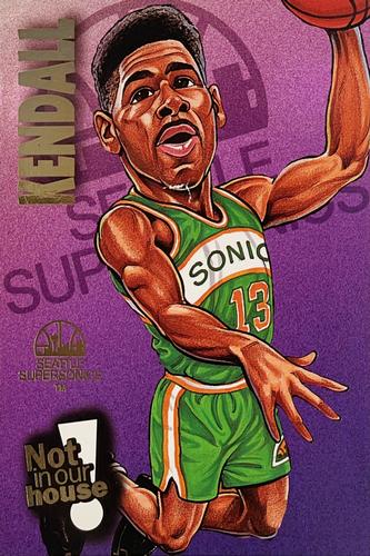 1993-94 Taco Time Seattle SuperSonics #8 Kendall Gill Front