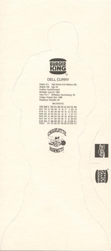 1992-93 Burger King Charlotte Hornets Standups #NNO Dell Curry Back