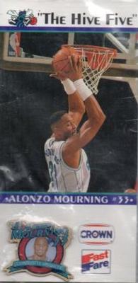 1992-93 Fast Fare Charlotte Hornets Hive Five #5 Alonzo Mourning Front