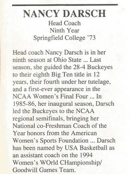 1993-94 Ohio State Buckeyes Women #NNO Nancy Darsch Back