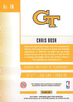 2016 Panini Contenders Draft Picks #16 Chris Bosh Back