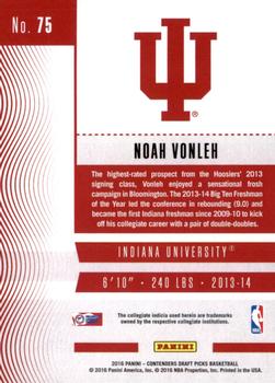 2016 Panini Contenders Draft Picks #75 Noah Vonleh Back