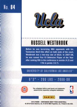 2016 Panini Contenders Draft Picks #84 Russell Westbrook Back