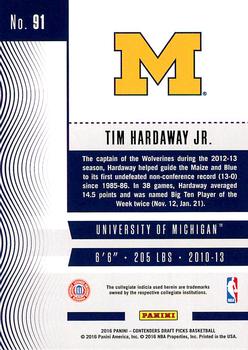 2016 Panini Contenders Draft Picks #91 Tim Hardaway Jr. Back
