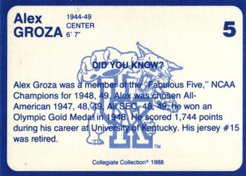1988-89 Kentucky's Finest Collegiate Collection - Gold Edition #5 Alex Groza Back