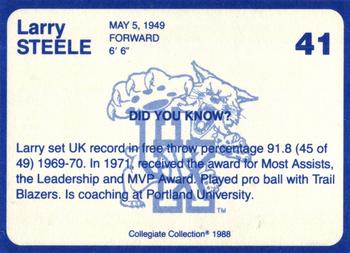 1988-89 Kentucky's Finest Collegiate Collection - Gold Edition #41 Larry Steele Back