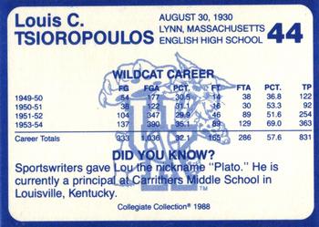 1988-89 Kentucky's Finest Collegiate Collection - Gold Edition #44 Lou Tsioropoulos Back