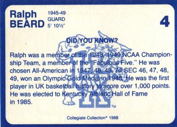 1988-89 Kentucky's Finest Collegiate Collection - Gold Edition Proofs #4 Ralph Beard Back