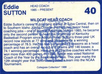 1988-89 Kentucky's Finest Collegiate Collection - Gold Edition Proofs #40 Eddie Sutton Back